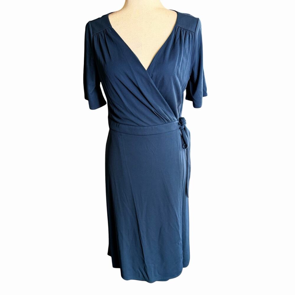 Ann Taylor Loft Wrap Dress 10 Petites 10P Teal Career Business Officesiren NWT